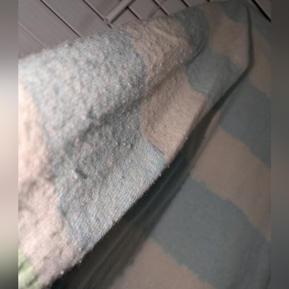 Kinross Cashmere Women's Cashmere Pull Over Green, Aqua & White Sweater Size M - Picture 7 of 10